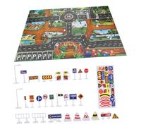 TOYANDONA 1 Ensemble Jeu Éducatif Garçon Fille Carte de Circulation Animaux Cognitif pour Développement Intérieure pour Garçons et Filles Complet Panneaux Routiers