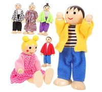TOYANDONA 1 Ensemble Maison de Poupées Bois de Figurines Familiales pour Jouets de Jeu de Rôle pour Développer Imagination Créativité Matériaux Sûrs et Confortables Parfait pour Fêtes