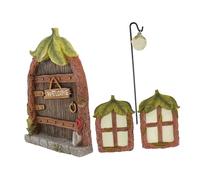 TOYANDONA 1 Ensemble Modèle de Porte Fenêtre Résine Lumineuse Ensemble pour Décoration de Jardin et Scène Miniature Accessoires pour Créer Une Ambiance