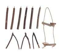 TOYANDONA 1 Ensemble Oiseau ramette hamac perchoir pour Perroquet Corde Porteur d'oiseau brochette rotin Cage Jouets d'oiseaux Suspendus Perroquet Swing à l'oiseau en Bois