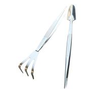TOYANDONA 1 Ensemble Set Outils de Jardinage Bonsai Acier Inoxydable Ensemble de Pince à Épiler et Râteau pour Paysagisme et Entretien des Plantes Intérieur