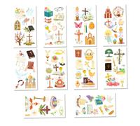 TOYANDONA 1 Jeu Autocollants De Tatouage De Pâques Autocollants De Dessins Animés Pour Enfants Autocollants Pour Enfants De Pâques Corporels Autocollant 10 feuilles