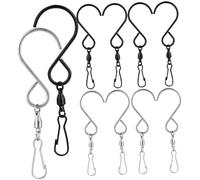 TOYANDONA 1 Jeu Crochet Suspendu Rotatif Acier Inoxydable De Crochets Décoratifs pour Et Intérieurs Rotation pour Wind Chimes Et Lanternes 10 Pièces