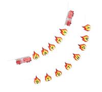 TOYANDONA 1 Jeu Drapeau Suspendu Pompier Faire La Fête Douane Bannière D'anniversaire De Pompier Décorations À Thème Bannière De Fête D'anniversaire Feu Fanion Décor De Guirlande Année Rouge