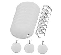 TOYANDONA 1 Jeu Étiquettes Identité Pour Animaux Rond Étiquettes Vierges Acier Pour Personnalisation Avec Gravure Accessoires Pour Colliers Animaux 10 Pièces