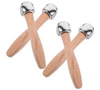 TOYANDONA 1 Lot De 4 Clochettes À Main Pour Bébé Hochet À Main Pour Bébé Pour Tout-Petits Hochet En Bois Hochet À Main Pour Tout-Petits Joli Hochet Fer