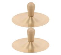 TOYANDONA 1 paire de petites cymbales à main pour enfants - Mini instrument de percussion avec poignées en bois - Jouet musical pour enfants et danseurs pour la scène scolaire