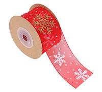 TOYANDONA 1 Pc Cotillons Fleurs Rubans Ruban D'emballage Cadeau Rubans En Tissu Ruban De Bricolage De Noël Ruban Filaire De Noël Bobine De Tulle Polyester Ceinture Sapin De Noël Banquet