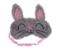 TOYANDONA 1 Pièce Masque de Sommeil Peluche Lapin Cache-Œil Doux et Respirant Bande Élastique Occultant Lumière pour Voyage Avion Train Détente Sommeil Garçon et Filles