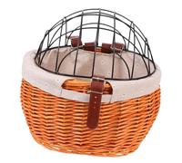 TOYANDONA 1 Pièce Panier Rotin pour Vélo Panier de Transport pour Animaux de Compagnie Chat Chien Pannier pour Vélo Couleur Miel pour Shopping Plein Air Couleur Aléatoire