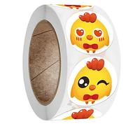 TOYANDONA 1 Rouleau De 500 Étiquettes Autocollantes Pour Enfants Décoration De Maison + Poussin Autocollants Pour Boîte Décoration Pour Enfants Étiquettes Autocollantes Pour Festival