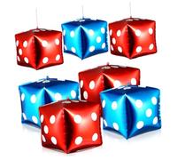 TOYANDONA 10 pièces Ballons Dés Aluminium Rouge et Bleu pour Décoration Fête à Thème Jeux Anniversaire 10 pcs