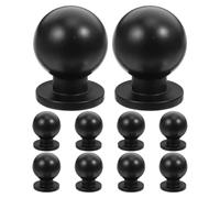TOYANDONA 10 Pièces Bouton de Meuble Rond Noir en Plastique Seul Trou | Finition Mate, Forme Sphérique Minimaliste, Montage à Vis Unique, pour Portes D’armoire et Bureau