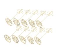 TOYANDONA 10 Pièces Clip Photo Avion Design Doré Supports Cartes de Visite et Photos Stables pour Décoration Bureau et Maison Change Facile