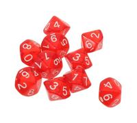 TOYANDONA 10 Pièces Dé à Neuf Faces Numéroté 0 à 9 en Acrylique Rouge | Transparent, Bords Arrondis, Poids Équilibré, Lecture Nette, pour Expériences de Probabilité et Programmation
