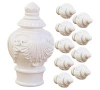 TOYANDONA 10 pièces Embouts Décoratifs pour Tringle à Rideaux Plastique Blanc Embout Barre Rideaux Résistant et Élégant pour Finitions de Tringles Accessoires de Décoration pour Fenêtre