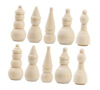 TOYANDONA 10 Pièces Figurines Bois de Bonhomme Peindre Poupées Bois Non pour Activités Manuelles et Décorations de Noël pour Garçon Fille