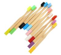 TOYANDONA 10 pièces Lot de Brosses à Dents Garçon Fille Bambou Poils Souples Ergonomiques Portable pour Voyage Nettoyage Complet Dents et Langue