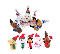 TOYANDONA 10 pièces Marionnettes à Doigts de Noël pour Tout Petits Jouets de Marionnettes Tissu Coloré Accessoires Histoire Spectacle Éducatifs pour Garçon Fille