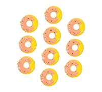 TOYANDONA 10 Pièces Mini Anneaux de Natation Forme de Donut Décoration de Maison Miniature pour Fête et Scène Accessoires de Bain Miniatures Orange