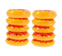 TOYANDONA 10 Pièces Mini Anneaux de Natation pour Décoration Maison de Poupée Mini Bouées Gonflables Rouge Simulées Accessoires Miniature pour Piscine et Fête