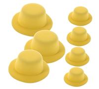 TOYANDONA 10 Pièces Mini Miniature Doll Hats for Hair Accessories and Pet Costumes Lightweight Small Colored Bowler Caps for Holiday Crafts and Party Decorations