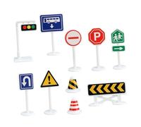 TOYANDONA 10 pièces Mini Panneaux Signalisation Éducatif Garçon Fille Modèles Barricades Circulation Sécurité Routière
