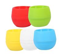 TOYANDONA 10 Pièces Mini Pots Argile Céramique pour Plantes et Cactus Assortiment de Couleurs Bleu Blanc Rouge Jaune Vert pour Décoration de Bureau et Activités Manuelles Garçon Fille