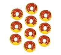 TOYANDONA 10 Pièces Mini Swim Rings Décoratifs pour Maison de Poupée Accessoires Flottants Forme de Beignets Chocolat Ornements de Fête et Props Photo