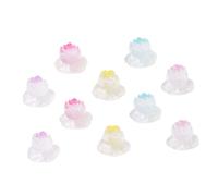 TOYANDONA 10 Pièces Miniature Lotus Flowers Resin Figurines Glow in The Dark Fish Tank Decorations Micro Landscape Ornaments for Aquarium and Home Decor