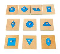 TOYANDONA 10 Pièces Montessori Multiples Forme Puzzle Jumbo Bouton en Bois Géométrie Forme Puzzle' éducation Préscolaire D' Apprentissage Matériel Trieuse