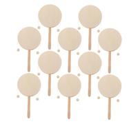 TOYANDONA 10 Pièces Percussion Instruments DIY Wooden Rattle Drums for Unfinished Handheld Shaking Toys with Blank Surface for Painting and Crafting