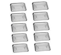 TOYANDONA 10 pièces Plateau Inox Multifonction pour Cuisine et Barbecue Plateau Service Alimentaire Robuste et Pratique pour Repas en Plein Air et Rassemblements Familiaux