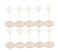 TOYANDONA 10 Pièces Porte-Photos Motif Avion Doré Rose Clips Mémo pour Cartes de Table Support Compact pour Mariage Bureau et Décoration Quotidienne