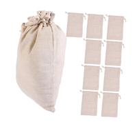 TOYANDONA 10 pièces Sachets Coton Muslin Réutilisables avec Cordon Sacs Robustes pour Infusion Thé Épices Bouillon et Café Froid Beige Naturel