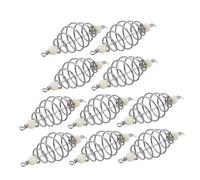 TOYANDONA 10 Pièces Spring Feeder Basket Holder Stainless Steel Fishing Bait Cage for Freshwater and Saltwater Carp Fishing