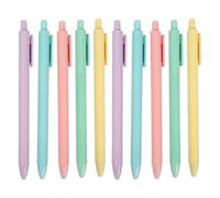 TOYANDONA 10 Pièces Stylo Gel Rétractable Macaron Noir Présent | Acier et Pp, Confort Longue Durée et Réutilisable, pour Bureau, Étude, Papier et Cahiers