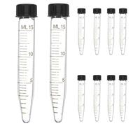 TOYANDONA 10 Pièces Tube à Centrifuger Conique en Verre 15ml à Vis pour | Zone D’écriture Blanche Permanente, Graduations Résistantes, pour Échantillons Précis et Analyse Chimique