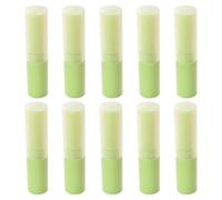 TOYANDONA 10 Pièces Tube à Lèvres Vide 4G en Plastique Vert, Format | Mécanisme à Roue Tournante, Bouchons Naturels Inclus, pour Solide et Parfum de Poche