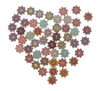 TOYANDONA 100 Pièces Boutons en Bois Fleur pour Bricolage Décoratif, Lot | Bois, Finition Soignée et Couleur Solide, pour Projets DIY et Créations de Décorations, Style Chic Classique