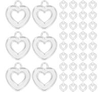 TOYANDONA 100 Pièces Breloques Cœur pour Bijoux DIY en Alliage Argenté | Lot, Mini Pendentifs Décoratifs, pour Bracelets et Colliers, Création Facile pour Débutants