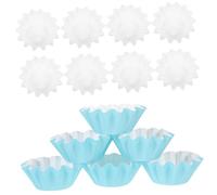 TOYANDONA 100 pièces Caissettes Cupcake Papier Bleu Ondulé Moules à Muffins pour Fêtes Mariages Anniversaires Résistantes Cuisson et Décoratives