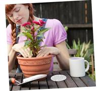 TOYANDONA 100 Pièces entretoise de Pot de Fleurs filtres à Mailles en Plastique Coussin de Maille de Trou Coussin de Pot de Fleurs Blanche