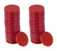 TOYANDONA 100 Pièces Jetons de Comptage Ronds Rouge 25mm en Plastique Abs | Apprentissage des Additions et Soustractions, Usage Familial ou Loisir, Faciles à Nettoyer, Imperméables