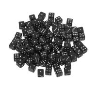 TOYANDONA 100 Pièces Mini Dés Noirs Faces pour Jeux De Société Et Fêtes Dés Miniatures pour Jeux De Plateau avec Points Clairs Accessoires Polyvalents pour Mathématiques Et Loisirs