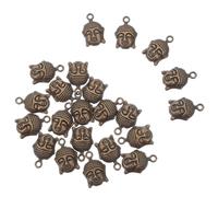 TOYANDONA 100 pièces Perles Vintage Tête de Bouddha Tibétain pour Bijoux DIY Pendentifs avec Trous pour Bracelets Colliers et Porte-clés Accessoires Artisanaux