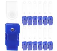 TOYANDONA 100 Pièces Pince Porte-nom en Plastique Bleu, pour Badge | Clip à Mâchoire Crantée, Sangle Transparente, Fixation Sûre, pour Cartes D'identité, Clés et Événements