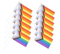 TOYANDONA 100pièces Lot De Petits Drapeaux Arc-ciel Drapeaux De Fierté Pour Décorations Extérieures Et Accessoires De Fête Lgbtq