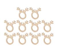TOYANDONA 10pcs Anneaux de Serviette de noël en Bois Renne Forme Porte-Serviettes pour noël Vacances fête Fournitures Table à Manger décoration