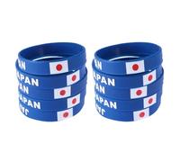 TOYANDONA 10pièces Bracelet Silicone pour Sport Motif Drapeau National Bagues de Poignet Unisexes Étanches et Confortables